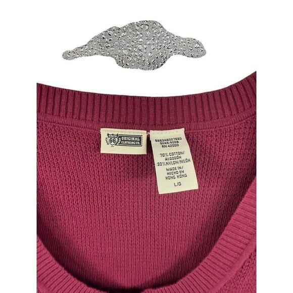 Route 66 Y2K Style Babydoll Style Sweater Top Burgundy Womens Large - Picture 4 of 7